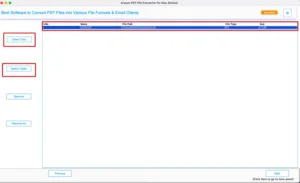 Select File or Select Folder option to load the PST file
