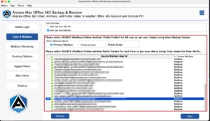 You have to select the required mailbox folders