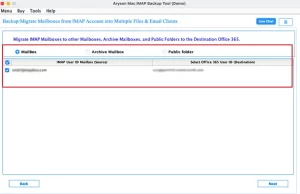Allocate the mailboxes as needed and select the correct target type