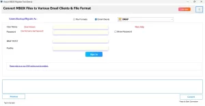 Choose the IMAP option