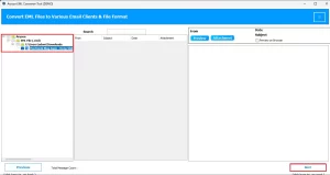 Cross-verify the selected EML data