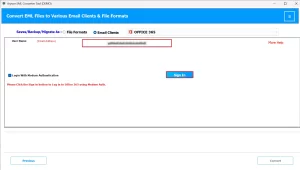 Enter IMAP account credentials