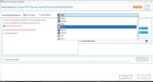 Choose DOC from drop-down menu