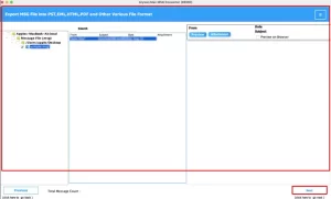 View the selected emails