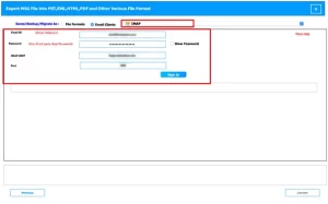 Select IMAP as the saving option