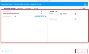 Press Convert to move MSG emails to Yandex Mail.