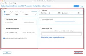 Apply the needed filters if required and click Start Process