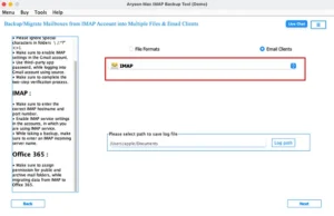 You need to choose IMAP Mail as the destination platform